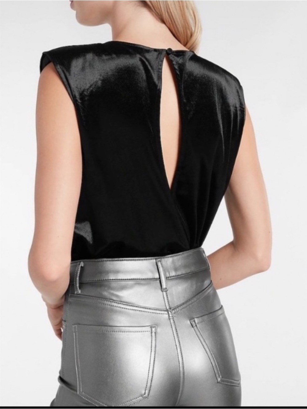 NWT Express Velvet Strong Shoulder Thong Bodysuit